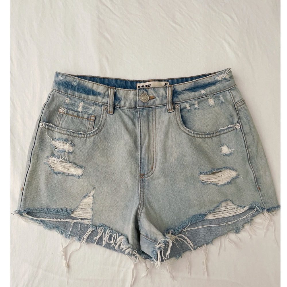 Garage Distressed Denim Shorts Blue Size 5